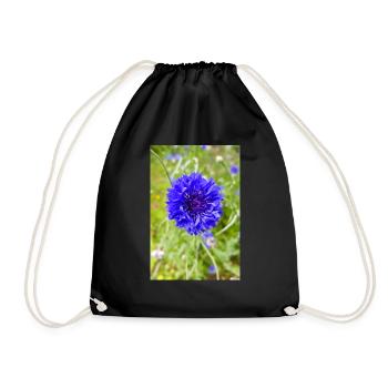 bluebottle also cornflower Kornblume Zyane - Turnbeutel - Schwarz - Vorne