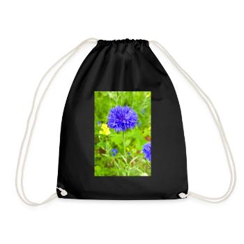 bluebottle also cornflower Kornblume Zyane - Turnbeutel - Schwarz - Vorne