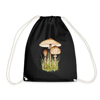 Parasol mushroom or giant umbrella - Drawstring Bag - black - Front