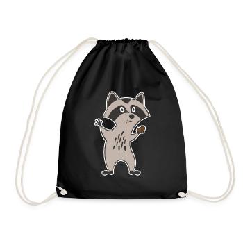 cookie racoon - Turnbeutel - Schwarz - Vorne