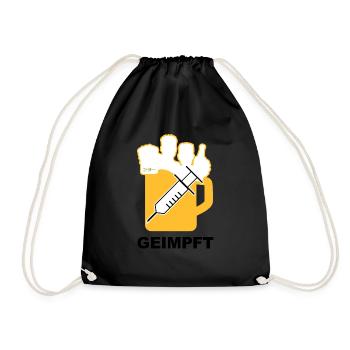Bier Liga Logo Geimpft 1 - Turnbeutel - Schwarz - Vorne