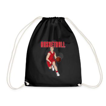 Basketballspieler in Rot - Turnbeutel - Schwarz - Vorne