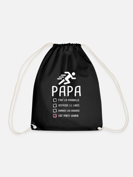 Papa est parti courir fête des pères footing - Sac de sport léger - noir