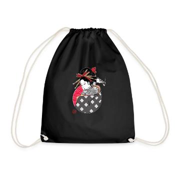 Geisha tatouée qui fume - Sac de sport léger - noir - Devant