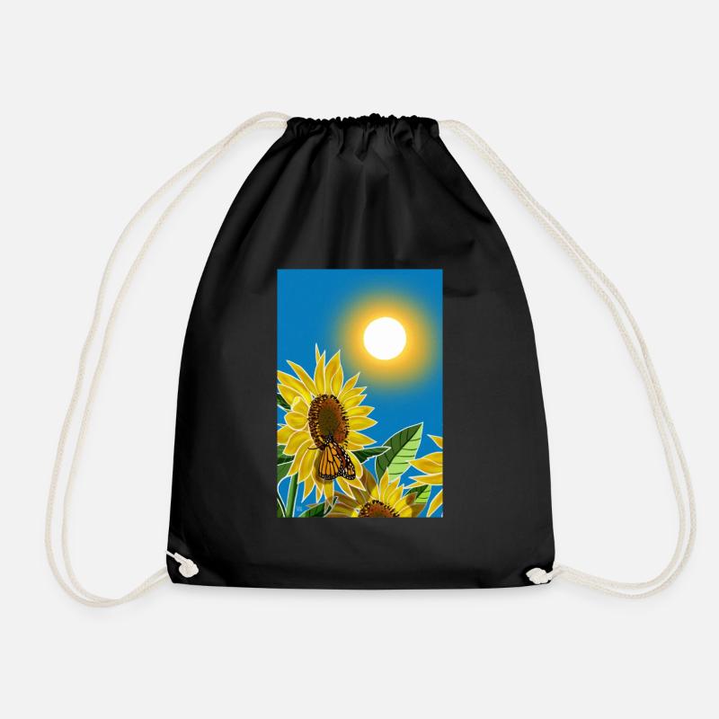 Sonnenblumenenergie - Turnbeutel - Schwarz