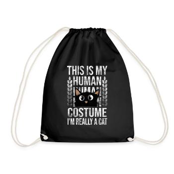This Is My Human Kostüm Im Really a Cat - Turnbeutel - Schwarz - Vorne