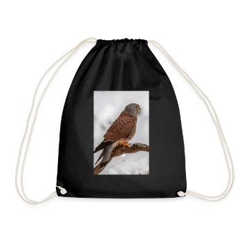 Turmfalke im Schnee IG32258 2 - Turnbeutel - Schwarz - Vorne