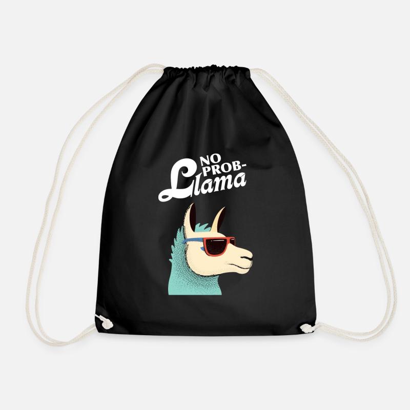 No Prob-Llama - Lama Alpaka Bürospruch - Turnbeutel - Schwarz