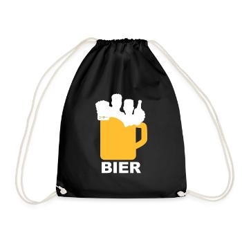 Bier Liga Logo BIER 2 - Turnbeutel - Schwarz - Vorne