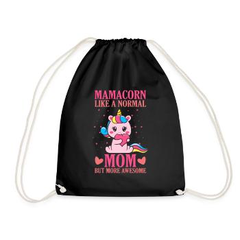 Mamacorn Like a Normal Mom but more Awesome - Turnbeutel - Schwarz - Vorne