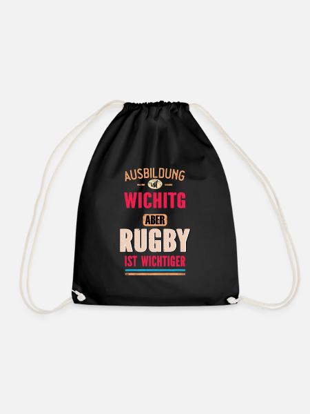 Funny Sayings Design Rugby Sport Cool Saying - Drawstring Bag - black