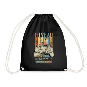 Gamer Niveau 20 Débloqué - Sac de sport léger - noir - Devant