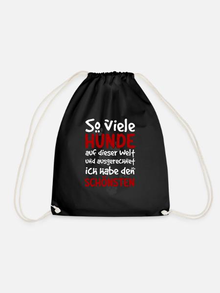 So viele Hunde auf der Welt - Lustiger Hundespruch - Turnbeutel - Schwarz