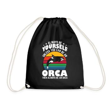 Funny Be An Orca - Turnbeutel - Schwarz - Vorne
