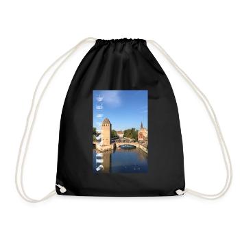 Strasbourg Alsace Covered Bridges - Drawstring Bag - black - Front