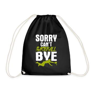baseball sports - Drawstring Bag - black - Front