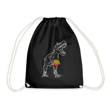 Pommesaurier Pommes Frites Dinosaurier T Rex Fritt - Turnbeutel - Schwarz - Vorne