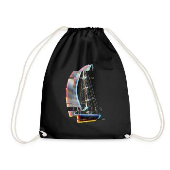 Segelboot Kunst - Turnbeutel - Schwarz - Vorne