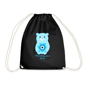Evil Eye Protective Bear - Drawstring Bag - black - Front