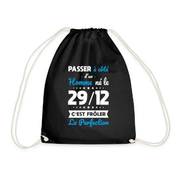 Anniversaire - Né le 29 Décembre Frôler perfection - Sac de sport léger - noir - Devant