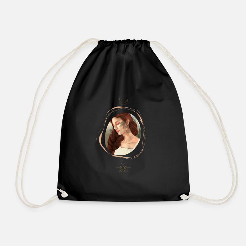 Woman in portrait - Drawstring Bag - black
