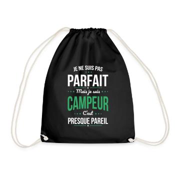 Je ne suis pas parfait mais je suis campeur - Sac de sport léger - noir - Devant