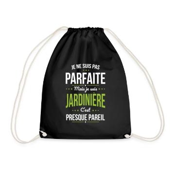 Je ne suis pas parfaite mais je suis jardinière - Sac de sport léger - noir - Devant