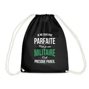 Je ne suis pas parfaite mais je suis militaire - Sac de sport léger - noir - Devant