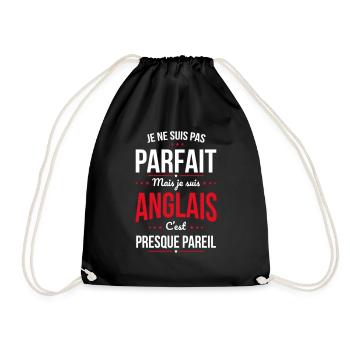 Je ne suis pas parfait mais je suis Anglais - Sac de sport léger - noir - Devant