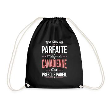 Je ne suis pas parfaite mais je suis Canadienne - Sac de sport léger - noir - Devant