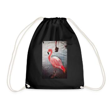 Vintage Flamingo Malerei, Birds Lover Geschenkideen - Turnbeutel - Schwarz - Vorne