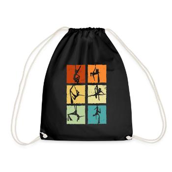 Retro Graphic Gymnast Gymnastics Acrobat Acrobatic - Turnbeutel - Schwarz - Vorne