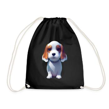 Basset Hound Dog - Basset Hound - Drawstring Bag - black - Front