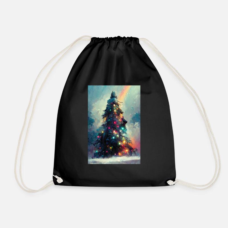 Lebendiger Weihnachtsbaum - Turnbeutel - Schwarz