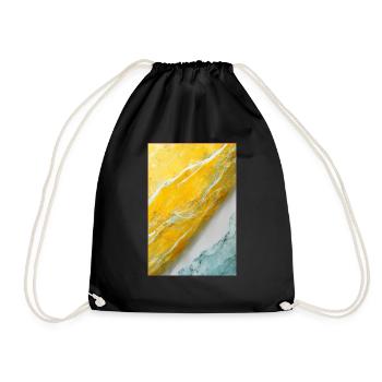 Abstract 4d Pastel Yellow - Turnbeutel - Schwarz - Vorne