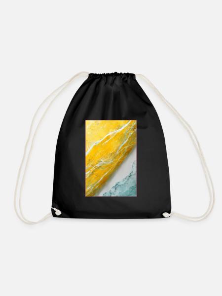 Abstract 4d Pastel Yellow - Turnbeutel - Schwarz