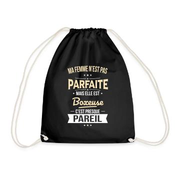 Ma femme n'est pas parfaite mais elle est boxeuse - Sac de sport léger - noir - Devant