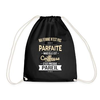 Ma femme pas parfaite mais elle est coiffeuse - Sac de sport léger - noir - Devant