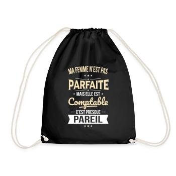 Ma femme pas parfaite mais elle est comptable - Sac de sport léger - noir - Devant