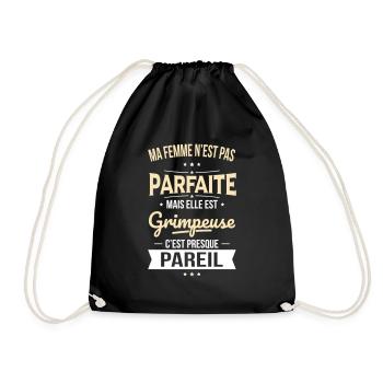 Ma femme pas parfaite mais elle est grimpeuse - Sac de sport léger - noir - Devant