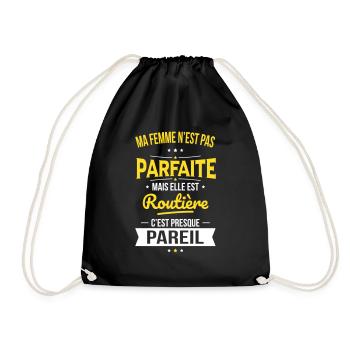Ma femme n'est pas parfaite mais elle est routière - Sac de sport léger - noir - Devant