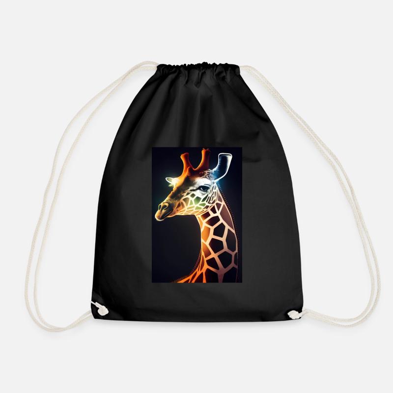 Exotic giraffe - Drawstring Bag - black