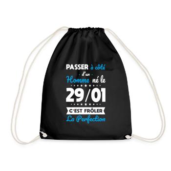 Anniversaire - Né le 29 Janvier Frôler perfection - Sac de sport léger - noir - Devant
