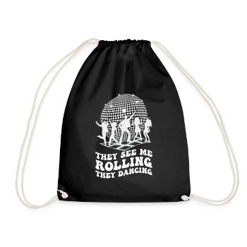 Retro Groovy Disco Ball Party Vintage Club Lifes - Drawstring Bag - black - Front