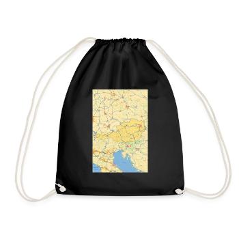 Austria map with cities, roads, rivers, lakes - Drawstring Bag - black - Front