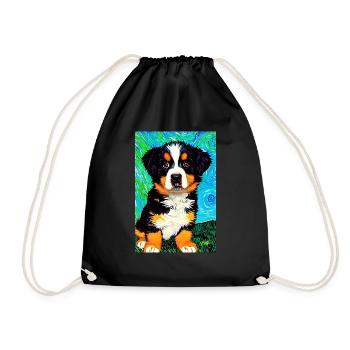 Berner Sennenhund Van Gogh Style | Hundefreund - Turnbeutel - Schwarz - Vorne
