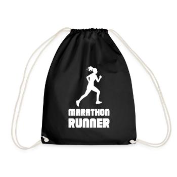 Marathon Triathlon Running joggen Biking Radfahren - Turnbeutel - Schwarz - Vorne