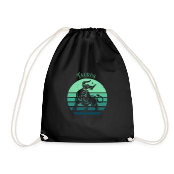 Logo rétro signe astrologique "Taureau" - Sac de sport léger - noir - Devant