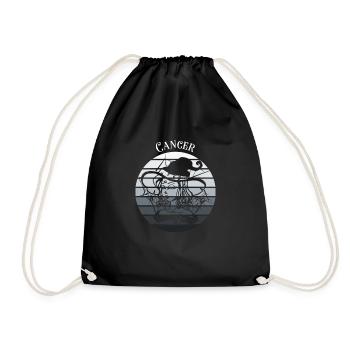 Logo rétro signe astrologique "Cancer" - Sac de sport léger - noir - Devant