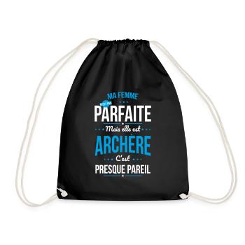 Ma femme n'est pas parfaite mais elle est archère - Sac de sport léger - noir - Devant